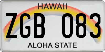 HI license plate ZGB083