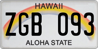 HI license plate ZGB093