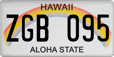 HI license plate ZGB095