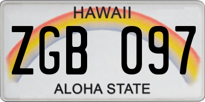HI license plate ZGB097