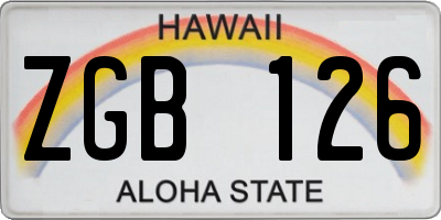 HI license plate ZGB126