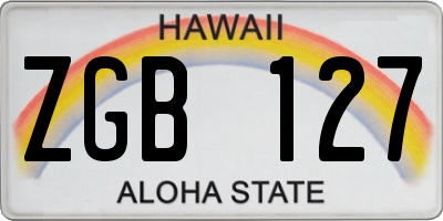 HI license plate ZGB127