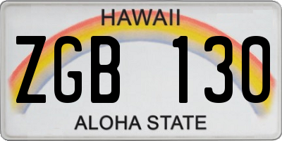 HI license plate ZGB130