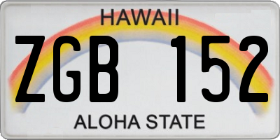 HI license plate ZGB152