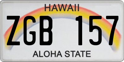 HI license plate ZGB157