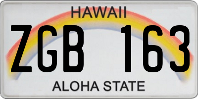 HI license plate ZGB163