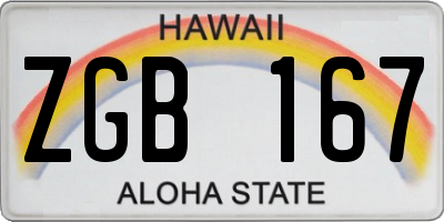 HI license plate ZGB167