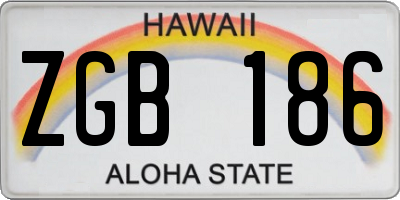HI license plate ZGB186