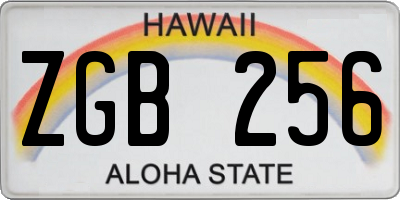 HI license plate ZGB256