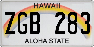 HI license plate ZGB283