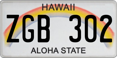 HI license plate ZGB302