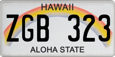 HI license plate ZGB323