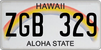 HI license plate ZGB329