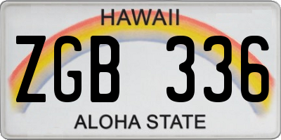 HI license plate ZGB336