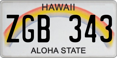 HI license plate ZGB343