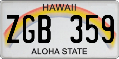 HI license plate ZGB359
