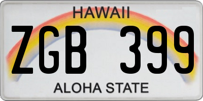 HI license plate ZGB399