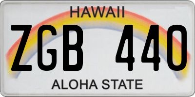 HI license plate ZGB440
