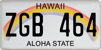 HI license plate ZGB464