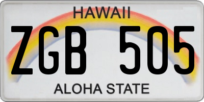 HI license plate ZGB505