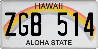 HI license plate ZGB514