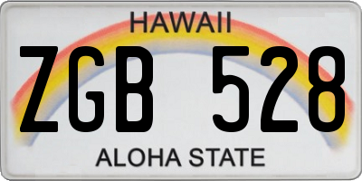 HI license plate ZGB528