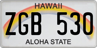 HI license plate ZGB530