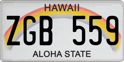 HI license plate ZGB559
