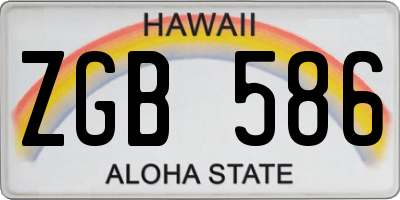 HI license plate ZGB586