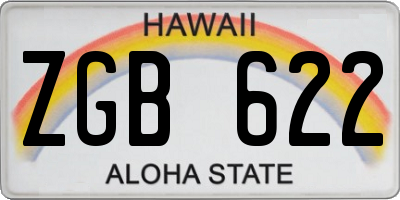 HI license plate ZGB622