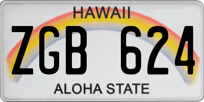 HI license plate ZGB624