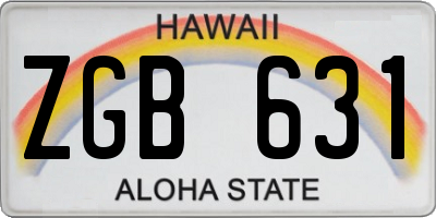 HI license plate ZGB631