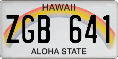 HI license plate ZGB641