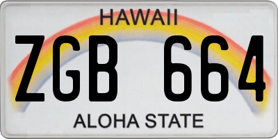 HI license plate ZGB664