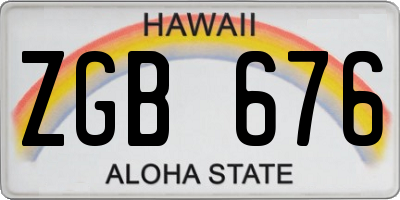 HI license plate ZGB676