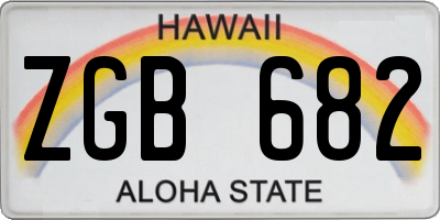 HI license plate ZGB682