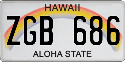 HI license plate ZGB686