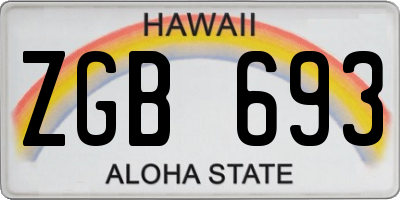 HI license plate ZGB693