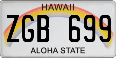 HI license plate ZGB699