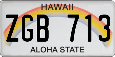 HI license plate ZGB713