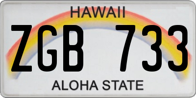 HI license plate ZGB733