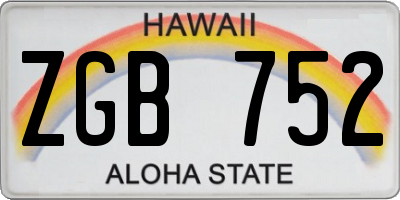 HI license plate ZGB752