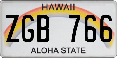 HI license plate ZGB766
