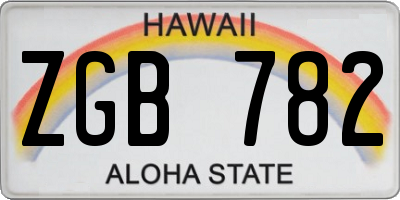 HI license plate ZGB782