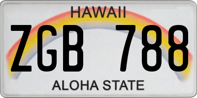 HI license plate ZGB788