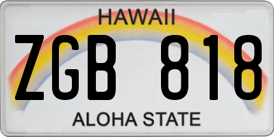 HI license plate ZGB818