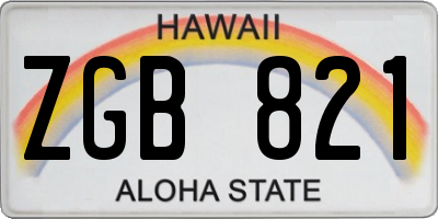 HI license plate ZGB821