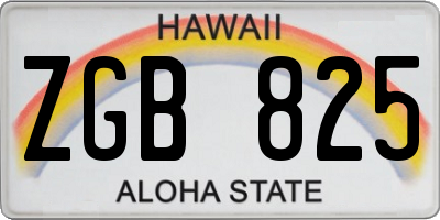 HI license plate ZGB825