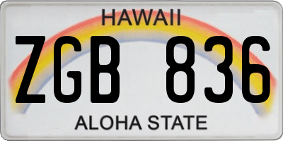 HI license plate ZGB836