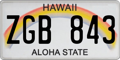 HI license plate ZGB843